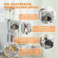 160 cm Katzenkratzbaum, mehrere Ebenen, Sisal-Kratzpfosten, Höhlen, Plüsch-Plattformen, Hängematte, Leiter, Spielbälle