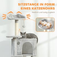 160 cm Katzenkratzbaum, mehrere Ebenen, Sisal-Kratzpfosten, Höhlen, Plüsch-Plattformen, Hängematte, Leiter, Spielbälle