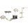 Wandmontiertes Kratzbaum-Set, Sisalkratzflächen, 4 Teile, für 1-3 Katzen, Beige