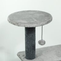 Kratzbaum 103 cm Katzenbaum mit Katzenhöhle, Plattformen, Sisal-Kratzsäulen, Plüschball für Katzen bis 5 kg, Grau