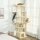 2 Meter hoher Kratzbaum Große für 2-3 Katzen, Kratzpfosten, Höhlen, Hängematte, Verstecke, mehrstöckiges Design, Sisal, Holz, Plüsch, Beige