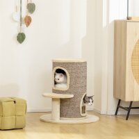 Katzenfass, Kratzbaum mit 2 Ebenen, Sprungplattform,...