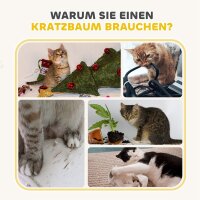 Kratztonne, 79 cm hoch, Ø45 cm, dreistöckige Katzentonne mit Sisalseil, Katzenhöhle, für große Katzen, Khaki+Braun