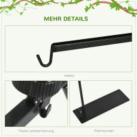 Wärmelampenständer für Terrarrien, höhenverstellbar, 40x15x95cm, Schwarz