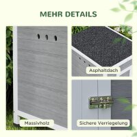 Entenstall Entenhaus aus Holz mit Asphaltdach, herausnehmbarem Boden, Seitentür, Geflügelstall mit Belüftungslöchern, wetterfest Gänsestall Hühnerhaus Hellgrau 63 x 82 x 76 cm