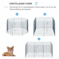 Freilaufgehege Welpenauslauf Welpenzaun Laufstall Welpengitter für Tiere 8-teilig B63 x H76 cm