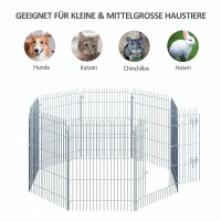 Freilaufgehege Welpenauslauf Welpenzaun Laufstall Welpengitter für Tiere 8-teilig B63 x H76 cm