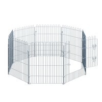 Freilaufgehege Welpenauslauf Welpenzaun Laufstall Welpengitter für Tiere 8-teilig B63 x H76 cm