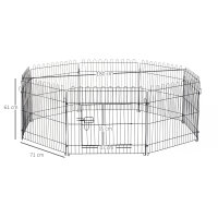 Welpenlaufstall 8-TLG Welpenauslauf mit 8 Gitterplatten Tür Schutzplane Freilaufgehege 61cm hoch Welpengitter Laufstall für Haustiere Hund Katze Welpe Laufgitter für drinnen und draußen