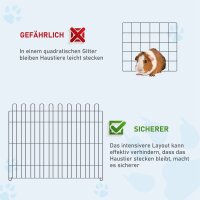 Welpenlaufstall 8-TLG Welpenauslauf mit 8 Gitterplatten Tür Schutzplane Freilaufgehege 61cm hoch Welpengitter Laufstall für Haustiere Hund Katze Welpe Laufgitter für drinnen und draußen