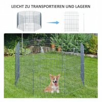 Freilaufgehege Welpenauslauf Welpenzaun Laufstall Welpengitter für Tiere 8-teilig B63 x H91 cm