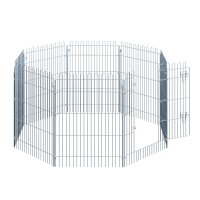 Freilaufgehege Welpenauslauf Welpenzaun Laufstall Welpengitter für Tiere 8-teilig B63 x H91 cm