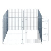 Freilaufgehege Welpenauslauf Welpenzaun Laufstall Welpengitter für Tiere 8-teilig B63 x H91 cm
