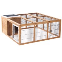 Kleintierstall mit Freigehege, aufklappbares Dach,...