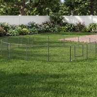 Welpenlaufstall 16-TLG Welpenauslauf mit 16 Gitterplatten Tür flexibel Schutzplane 60cm hoch Welpengitter Laufstall für Haustiere Hund Katze Welpe Laufgitter für drinnen und draußen