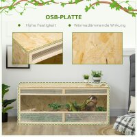 Terrarium für Reptilien/Amphibien, Glasschiebetüren, Lüftungsgitter, 120x50x50cm