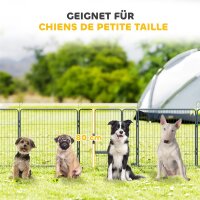 Welpenlaufstall, 16-teilig Welpenauslauf faltbar mit Tür für kleine, mittlere Hunde, 3,2 x 3,2 x 0,8 m, Grau