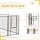 Welpenauslauf, modulares Design, 16 Elemente, 2 Türen, wetterfest, Stahl, 3,2 x 3,2 x 1 m, grau