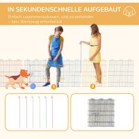 Freilaufgehege, Welpenauslauf, modulares Design, verriegelbar, Metall, Ø120x60H cm, Bunt
