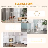 Welpenauslauf, modulares Design, klappbar, Stahlrahmen, für Innen, weiß, 90 x 123 x 102cm