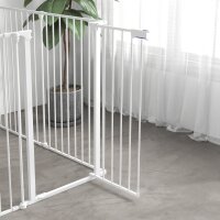 Welpenauslauf, modulares Design, klappbar, Stahlrahmen, für Innen, weiß, 90 x 123 x 102cm