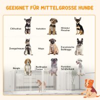 2-in-1 Welpenauslauf und Absperrgitter, 8 Paneele, verriegelbare Tür, Stahl, 90 cm Höhe, weiß