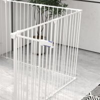 2-in-1 Welpenauslauf und Absperrgitter, 8 Paneele, verriegelbare Tür, Stahl, 90 cm Höhe, weiß