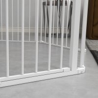 2-in-1 Welpenauslauf und Absperrgitter, 8 Paneele, verriegelbare Tür, Stahl, 90 cm Höhe, weiß