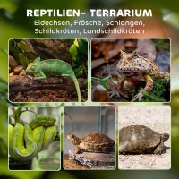 Glas-Terrarium für Reptilien, erhöhter & wasserdichter Boden, Knopfschloss