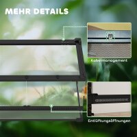 Glas-Terrarium für Reptilien, erhöhter & wasserdichter Boden, Knopfschloss