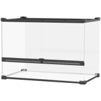 Glas-Terrarium für Reptilien, erhöhter & wasserdichter Boden, Knopfschloss