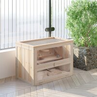 Hamsterkäfig aus Holz 2 Etagen 60 x 35 x 42 cm...
