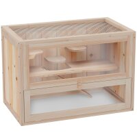 Hamsterkäfig aus Holz 2 Etagen 60 x 35 x 42 cm...