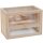 Hamsterkäfig aus Holz 2 Etagen 60 x 35 x 42 cm Nagerkäfig Kleintierkäfig mit aufklappbarem Gitterdach Trinkflasche Rampe Wippe Fütterungsstation Mäusekäfig für Zwerghamster Naturholz