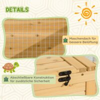 Schildkrötenhaus aus Holz, Schildkrötengehege mit Haupthäusern, aufklappbare Oberseite, 91 x 60,5 x 32 cm, Gelb