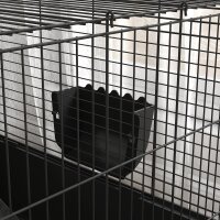 Kleintierkäfig mit abnehmbaren Gehege, Laufgitter mit Stall, inkl, Zubehör, Schwarz