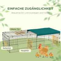 Kleintiergehege Freilaufgehege Zwergkaninchengehege, 185 x 75 x 50 cm, Grün + Schwarz