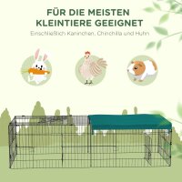 Kleintiergehege Freilaufgehege Zwergkaninchengehege, 185 x 75 x 50 cm, Grün + Schwarz