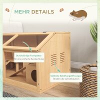 Hamsterkäfig für syrische Hamster und Zwerghamster, mit Plattform, Hängebrücke, Hütte, 85x45x44 cm