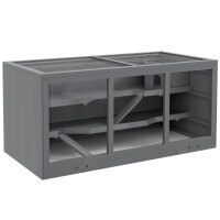 Zwerghamsterkäfig, Nagerkäfig, Kleintierbox, abschließbar, Holz, pflegeleicht, Grau