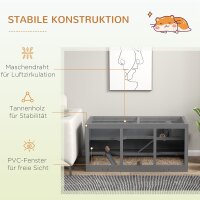 Zwerghamsterkäfig, Nagerkäfig, Kleintierbox, abschließbar, Holz, pflegeleicht, Grau
