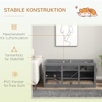Zwerghamsterkäfig, Nagerkäfig, Kleintierbox, abschließbar, Holz, pflegeleicht, Grau