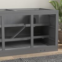 Zwerghamsterkäfig, Nagerkäfig, Kleintierbox, abschließbar, Holz, pflegeleicht, Grau