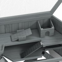 Hamsterkäfig, 3 Etagen, herausnehmbare Wanne, Holz/Metall, 115x60x55 cm