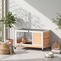 Kaninchenstall aus Holz Hasenstall mit 2 Etagen Klappdach...
