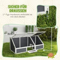 Schildkrötenbox, Outdoor Schildkrötengehege, bodenloses Design, leicht zu öffnen, Schildkrötenhaus, Hellgrau
