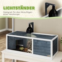 Schildkrötenhaus mit leicht zu öffnender Oberseite, Lampenvorrichtung, transparenter Front, 120 x 50 x 40 cm, Grau