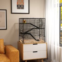 Hamsterkäfig mit Glasboden, 4-stufiges Hamstergehege...