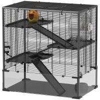 Hamsterkäfig mit Glasboden, 4-stufiges Hamstergehege...