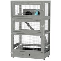 4-stufiger Hamsterkäfig aus Holz, mit Hütten,...